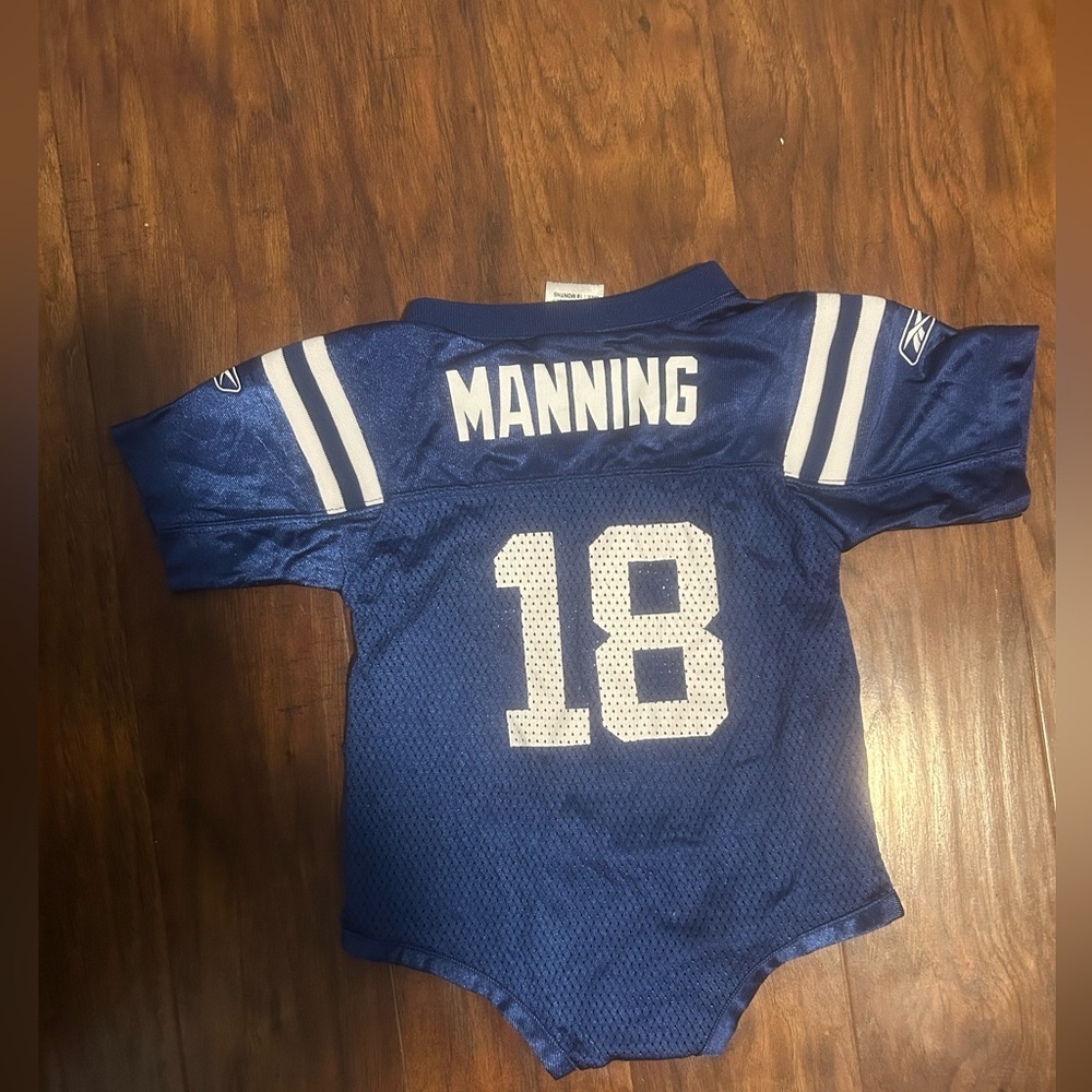 Colts toddlers vintage Reebok manning onesie jersey
